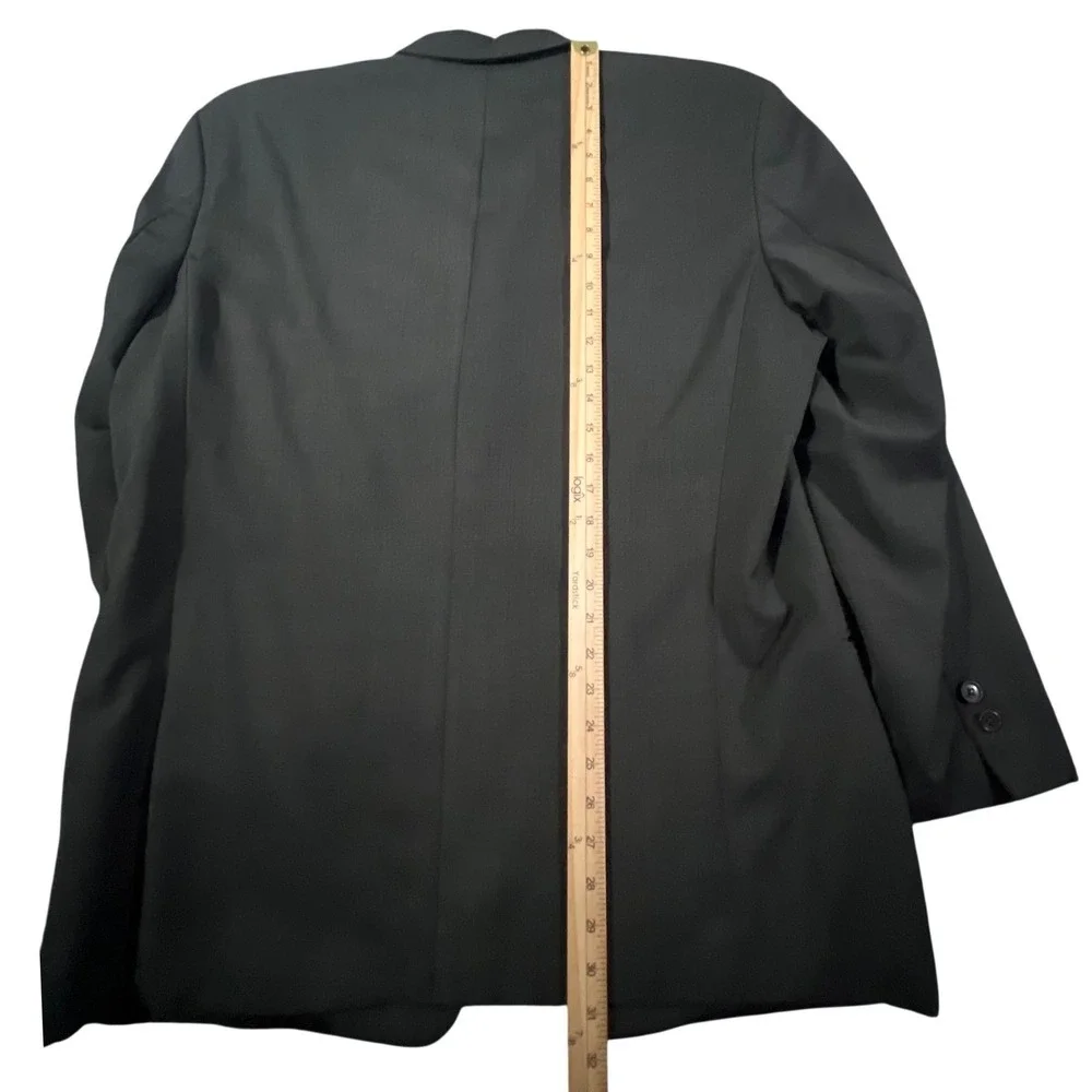 Hugo Boss Blazer Mens 42R Gray Pinpoint Super 100 Wool 3-Button Suit Coat Jacket